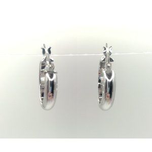 Sterling Silver 925 Stamped 3/4 Inch Wide Tube Polished Hoop Earrings